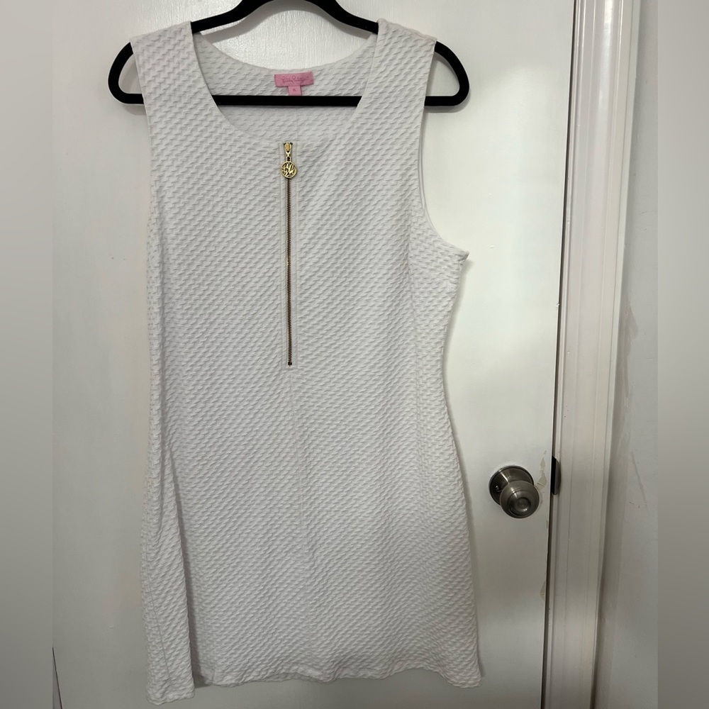 NWT Lilly Pulitzer White Front Zip Shift Dress
